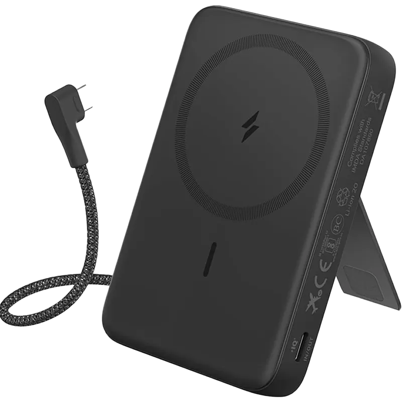 Anker Zolo Power Bank 10000mAh (30W, Built-in Cable) Black Mascom International.webp